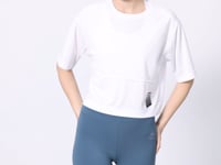 White Polyester Breathable Textured Thin Flexible Oversize Fit Performance Women's T-Shirt - 97284