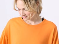 Modal Cotton Orange Soft Touch Oversize Fit Basic Women's T-Shirt - 97285