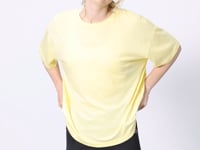 Yellow Modal Jersey Soft Touch Oversize Fit Basic Women's T-Shirt - 97285