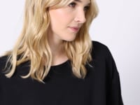Black Modal Cotton Soft Touch Oversize Fit Basic Women's T-Shirt - 97285