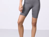 Dark Grey Polyester Flexible Standard Fit Performance Women's Biker Tights - 91013