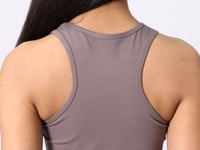 Brown High Waist Capri-Crop Singlet Slim Fit Women's Tights Set - 95284
