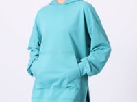 Balloon Sleeve Embroidered Women's Oversize Tunic Sweatshirt - 97163