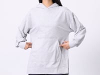 Grey Melange Balloon Collar Embroidered Women's Oversize Tunic Sweatshirt - 97163