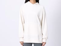 Ecru Balloon Collar Embroidered Women's Oversize Tunic Sweatshirt - 97163