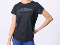 Black Polyester Breathable Textured Thin Flexible Standard Fit Performance Women's T-Shirt - 97283