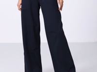 Navy High Waist Comfort Fit Wide Leg Women's Tracksuit Bottom - 94567