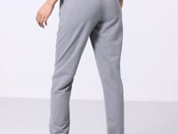Gray Melange High Waist Comfort Fit Ribbed Hem Women's Tracksuit Bottom - 94583