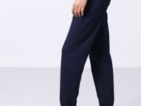 Indigo High Waist Comfort Fit Ribbed Cuff Women's Tracksuit Bottom - 94583