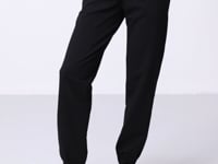 Black High Waist Comfort Fit Ribbed Cuff Women's Tracksuit Bottom - 94583