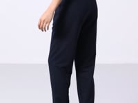 Navy Blue High Waist Comfort Fit Elastic Cuff Women's Tracksuit Bottom - 94583