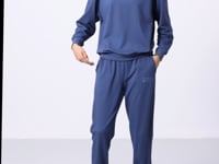Petrol Basic Cotton O Collar Oversize Elastic Cuff Women's Tracksuit Set - 95287