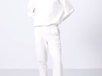 Basic Cotton O-Neck Oversize Elastic Cuffed Women's Tracksuit Set - 95287