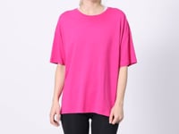 Fuchsia Jersey Modal Soft Touch Oversize Fit Basic Women's T-Shirt - 97285