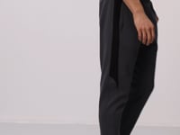 Dark Grey Textured Surface Standard Fit Embroidered Men's Tracksuit Bottom - 82126