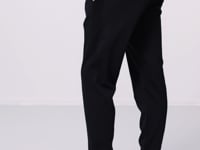 Navy Blue Textured Surface Standard Fit Embroidered Men's Tracksuit Bottom - 82126