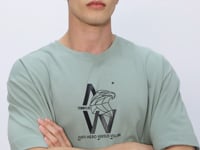 Light Green Cotton Thick Soft Textured Oversize Fit Printed Men's T-Shirt - 88332