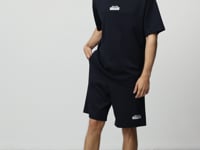 Navy Blue Cotton Thick Soft Textured Oversize Fit Basic Men's Shorts Set - 85259