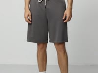 Dark Grey Cotton Thick Soft Textured Standard Fit Basic Men's Shorts - 81275