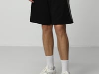 Black Cotton Thick Soft Textured Standard Fit Basic Men's Shorts - 81280