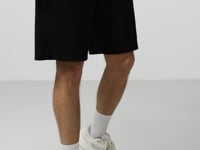 Black Cotton Thick Soft Textured Standard Fit Basic Men's Shorts - 81276