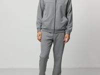 Gray Melange Cotton Thick Soft Textured Comfort Fit Basic Men's Tracksuit Set - 85260