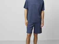 Petrol Cotton Thick Soft Textured Oversize Fit Basic Men's Shorts Set - 85257
