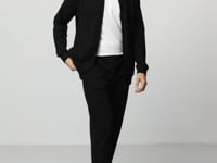 Black Cotton Thick Soft Textured Comfort Fit Basic Men's Tracksuit Set - 85260