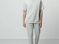 Stone Cotton Thick Soft Textured Oversize Fit Basic Men's Tracksuit Set - 85261