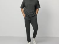 Cotton Right Thick Soft Textured Oversize Fit Basic Men's Tracksuit Set - 85261