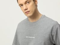 Gray Melange Black Cotton Thick Soft Textured Oversize Fit Basic Men's Tracksuit Set - 85261
