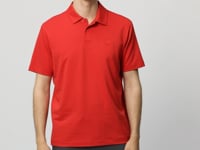 Red Basic Logo Standard Fit Knitted Polo Collar Men's T-Shirt - 87748