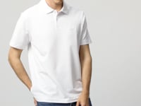 White Basic Logo Standard Mold Knitted Polo Collar Men's T-Shirt - 87748