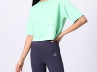 Mint Green Polyester Breathable Textured Thin Flexible Oversize Fit Performance Women's T-Shirt - 97284