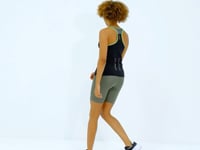 Black Back Detailed Printed Standard Cut Women's Singlet - 97269