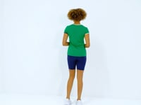 Green V Neck Standard Fit Short Sleeve Women's Sport T-Shirt - 97268