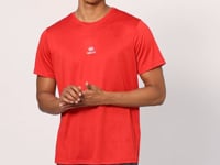 Red Polyester Breathable Jacquard Thin Flexible Standard Fit Men's Performance T-Shirt - 88397