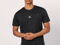 Black Polyester Breathable Textured Thin Flexible Standard Fit Men's Performance T-Shirt - 88396