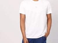 White Polyester Breathable Textured Thin Flexible Standard Fit Men's Performance T-Shirt - 88391