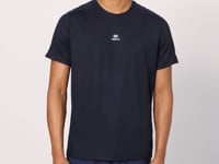 Navy Blue Polyester Breathable Textured Thin Flexible Standard Fit Men's Performance T-Shirt - 88390