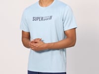 Light Blue Polyester Breathable Textured Thin Flexible Standard Fit Men's Performance T-Shirt - 88385