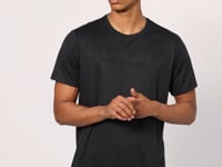 Black Polyester Breathable Textured Thin Flexible Standard Fit Men's Performance T-Shirt - 88385