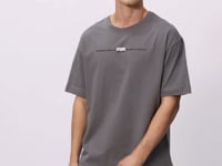 Dark Grey 100% Cotton Thick Soft Textured Oversize Fit Printed Men's T-Shirt - 88357