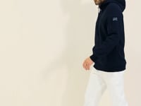 Navy Blue Zippered Men's Sweatshirt - 88303
