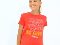 Fiesta O Neck Print Comfort Fit Short Sleeve Cropped Girls T-Shirt - 75118