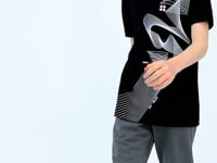 Black Print Detailed Standard Mold Polo Collar Boys T-Shirt - 11164