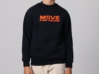 Navy Blue Cotton Thick Fleece-Lined Soft Textured Standard Fit Printed Boys' Sweatshirt - 11216