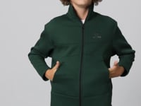 Forest Green Cotton Thick Fleece-Lined Soft Textured Standard Fit Embroidered Boys' Sweatshirt - 11245