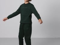 Forest Green Cotton Thick Fleece-Lined Soft Textured Standard Fit Printed Boys' Tracksuit Set - 11257