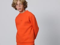 Orange Cotton Thick Fleece-Lined Soft Textured Standard Fit Embroidered Boys' Sweatshirt - 11232